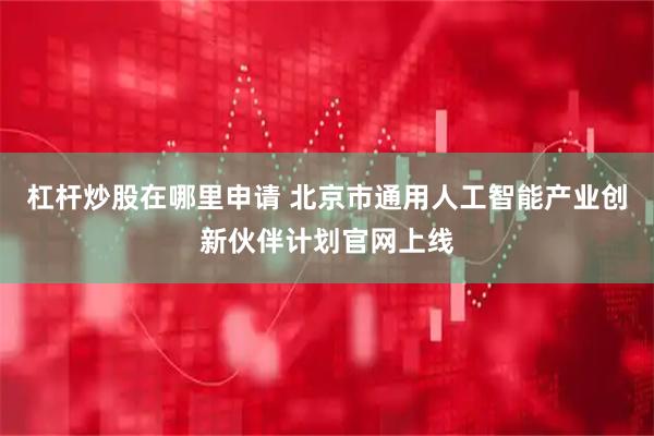 杠杆炒股在哪里申请 北京市通用人工智能产业创新伙伴计划官网上线